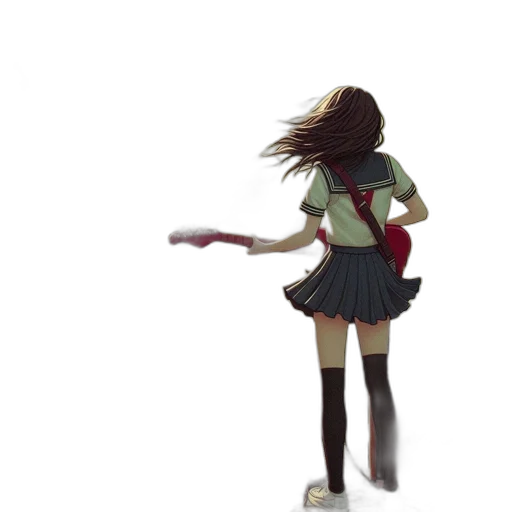 dress, jacket, weapon, hair transparent PNG cut-out