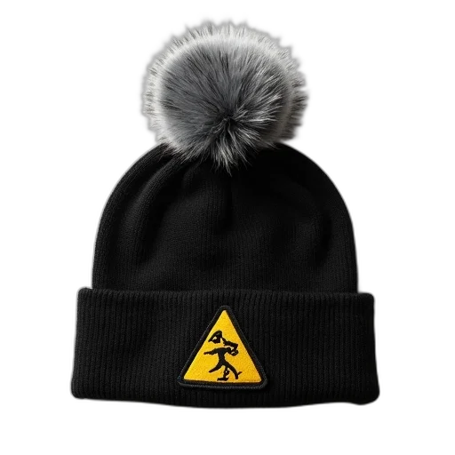 hat, black, beanie, grey transparent PNG cut-out