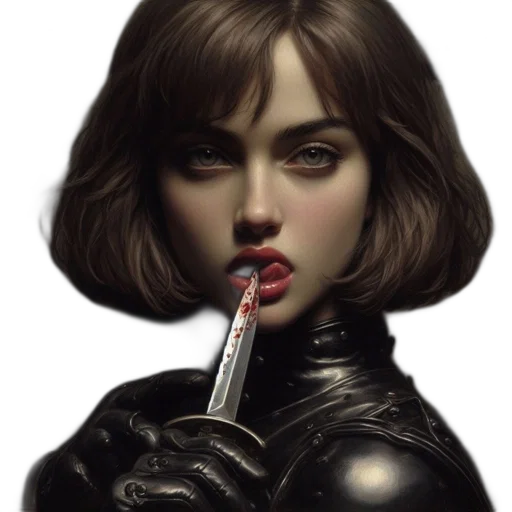 weapon, face, jacket, staff transparent PNG cut-out