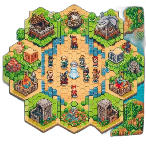 pixel art, concept art, fantasy art, 3d render transparent PNG cut-out