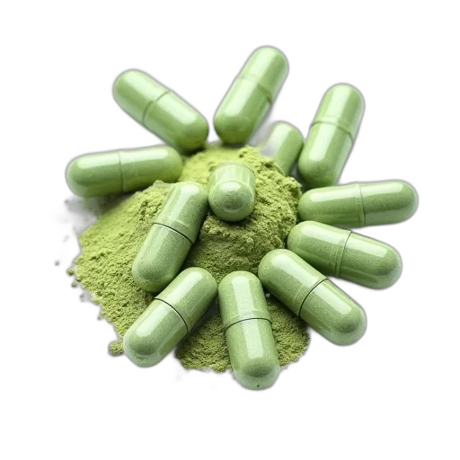 green, capsules, krati, powder transparent PNG cut-out
