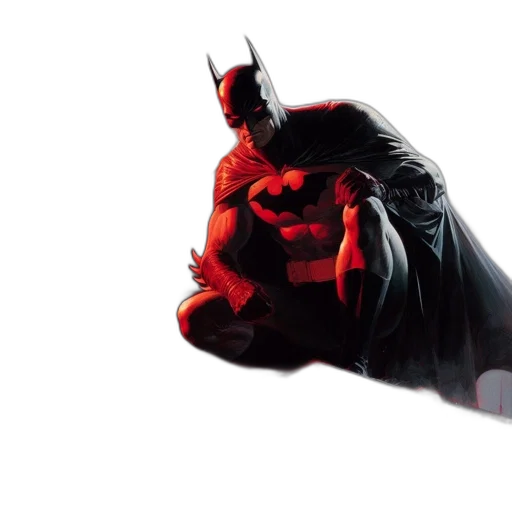 concept art, comic book art, batman, shown transparent PNG cut-out
