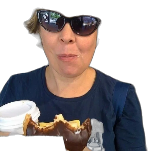food, woman, wearing, sunglasses transparent PNG cut-out