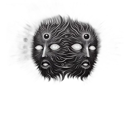 mask, hair, creature, face transparent PNG cut-out