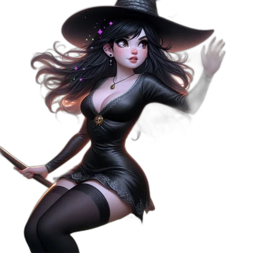 hat, staff, dress, fantasy art transparent PNG cut-out