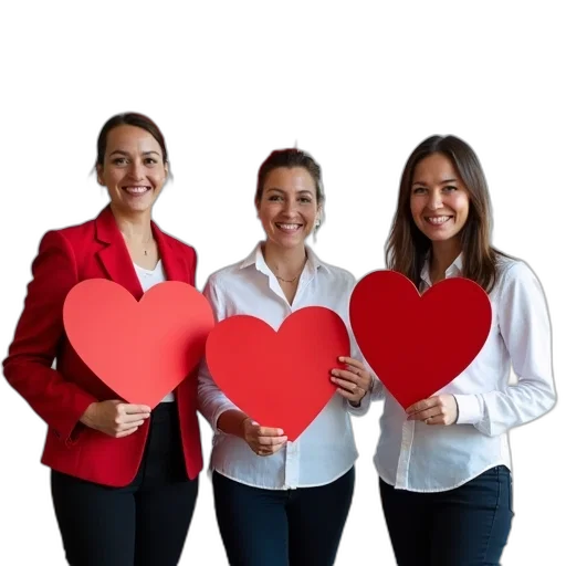 staff, jacket, three, women transparent PNG cut-out