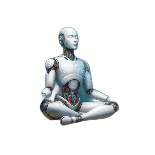 robot, concept art, 3d render, cyberpunk transparent PNG cut-out