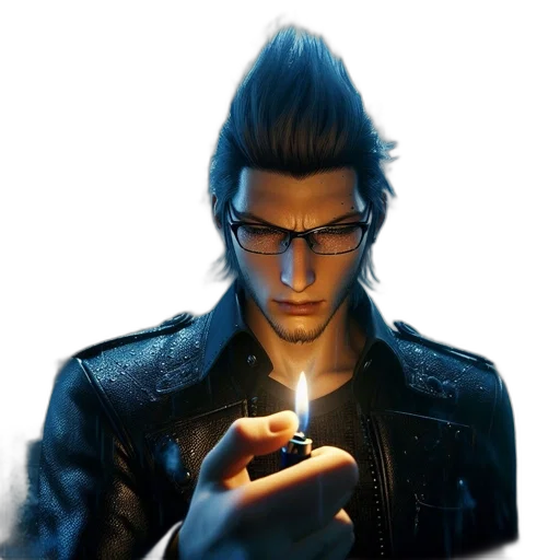 jacket, face, staff, concept art transparent PNG cut-out