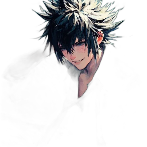 mask, dragon, hair, staff transparent PNG cut-out