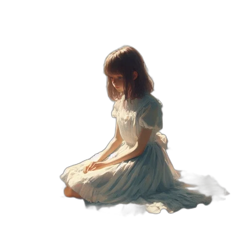 dress, face, creature, oil painting transparent PNG cut-out