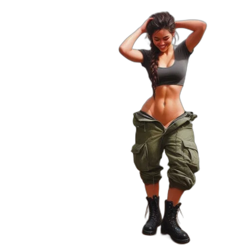 concept art, woman, stands, countryside transparent PNG cut-out