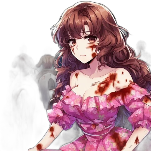 dress, face, anime, watercolor transparent PNG cut-out