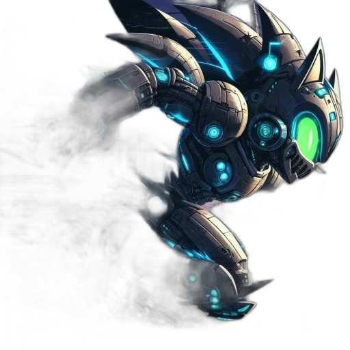 robot, dragon, weapon, staff transparent PNG cut-out