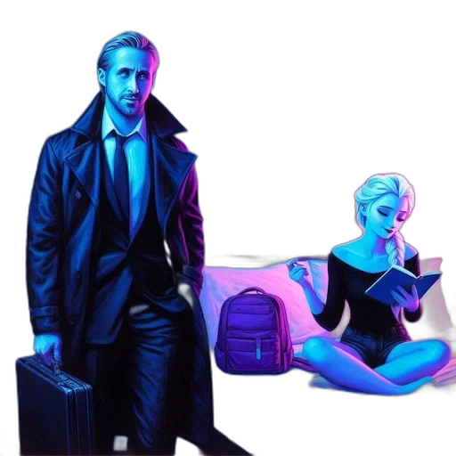 jacket, concept art, comic book art, cyberpunk transparent PNG cut-out