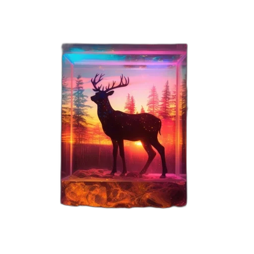 animal, fantasy art, concept art, vaporwave transparent PNG cut-out