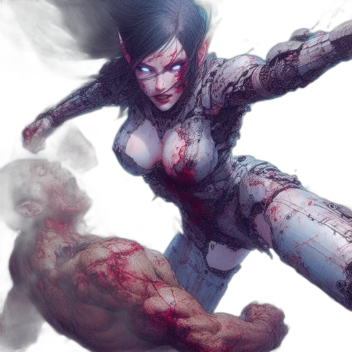 comic book art, concept art, fantasy art, cyberpunk transparent PNG cut-out