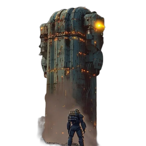 robot, weapon, bottle, building transparent PNG cut-out