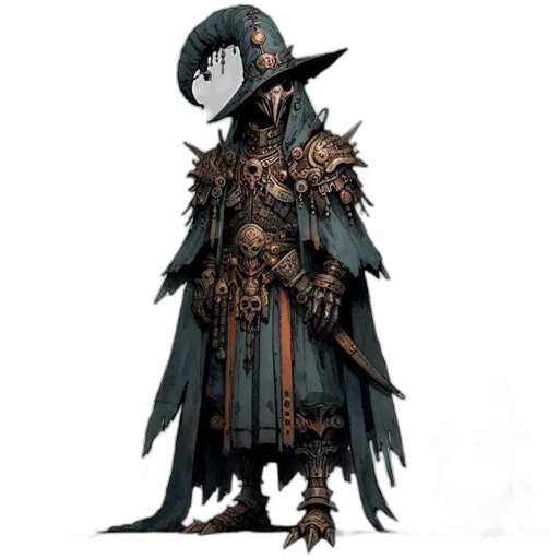 hat, staff, mask, concept art transparent PNG cut-out