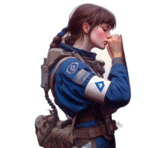 jacket, face, robot, weapon transparent PNG cut-out