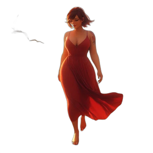 dress, concept art, photorealistic, oil painting transparent PNG cut-out