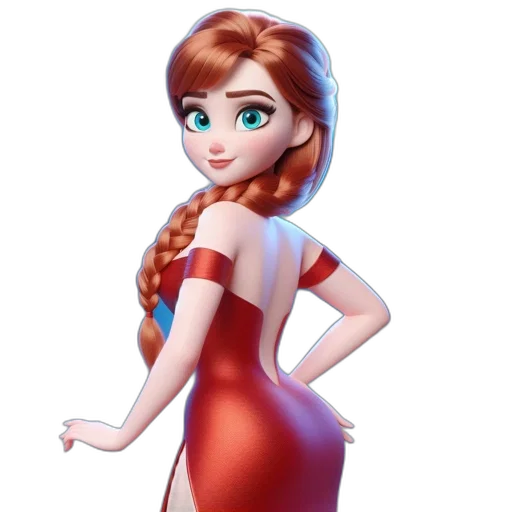 dress, crown, cartoon, 3d render transparent PNG cut-out