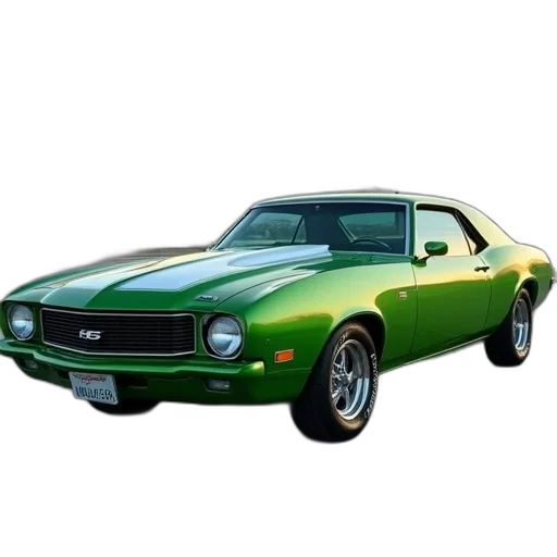 car, photorealistic, 3d render, green transparent PNG cut-out