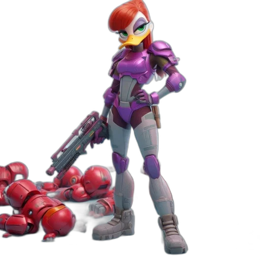 robot, weapon, 3d render, concept art transparent PNG cut-out