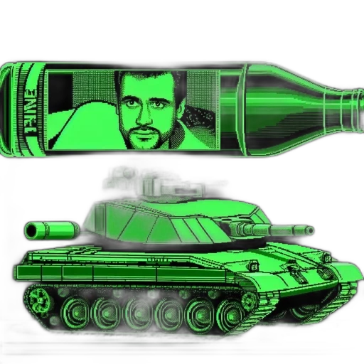 bottle, weapon, concept art, photorealistic transparent PNG cut-out