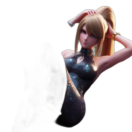 staff, dress, hair, weapon transparent PNG cut-out