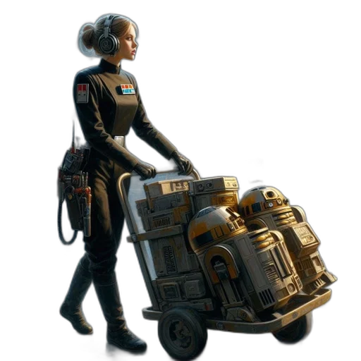robot, staff, weapon, jacket transparent PNG cut-out