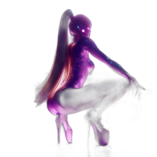 dress, hair, creature, robot transparent PNG cut-out