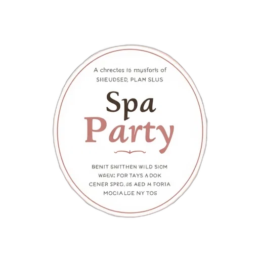 spa, party, invitation, printable transparent PNG cut-out