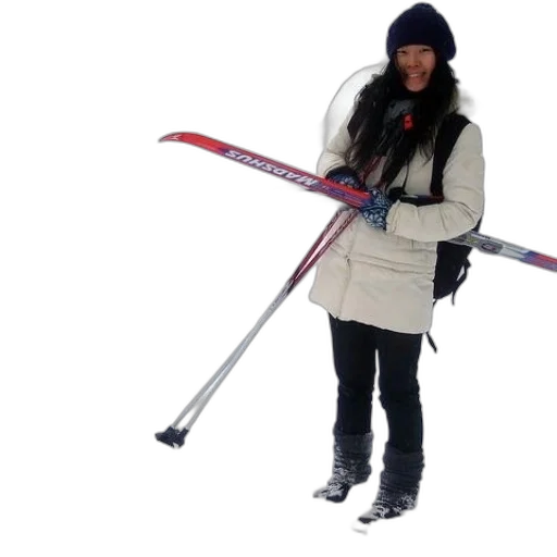 staff, weapon, snow, woman transparent PNG cut-out