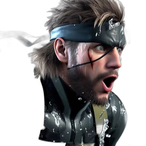 face, jacket, weapon, staff transparent PNG cut-out