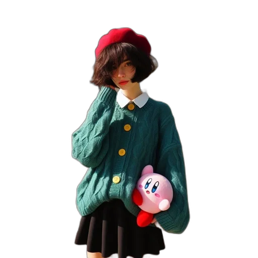 jacket, hat, dress, creature transparent PNG cut-out
