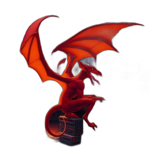dragon, staff, creature, robot transparent PNG cut-out
