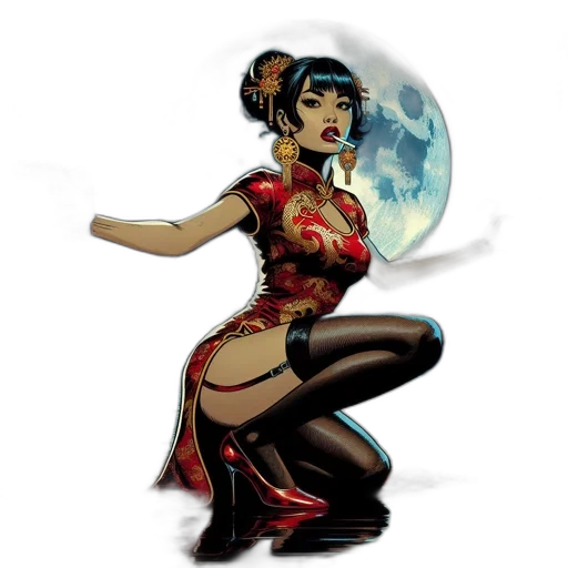 dress, comic book art, fantasy art, concept art transparent PNG cut-out