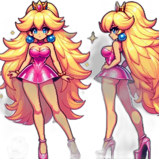 dress, crown, concept art, pixel art transparent PNG cut-out