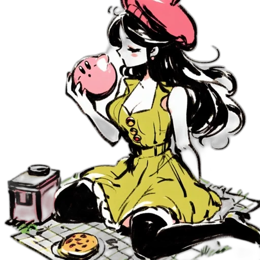 food, hat, dress, watercolor transparent PNG cut-out