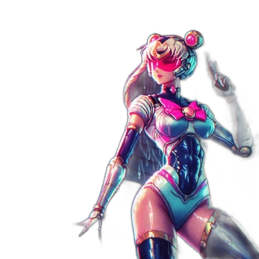 robot, concept art, cyberpunk, 3d render transparent PNG cut-out
