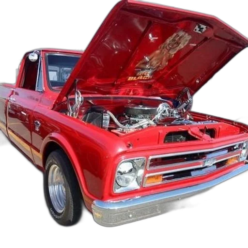 car, red, classic, pickup transparent PNG cut-out