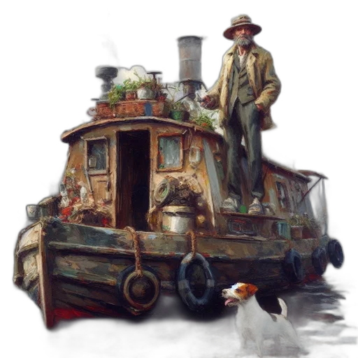 car, robot, concept art, oil painting transparent PNG cut-out