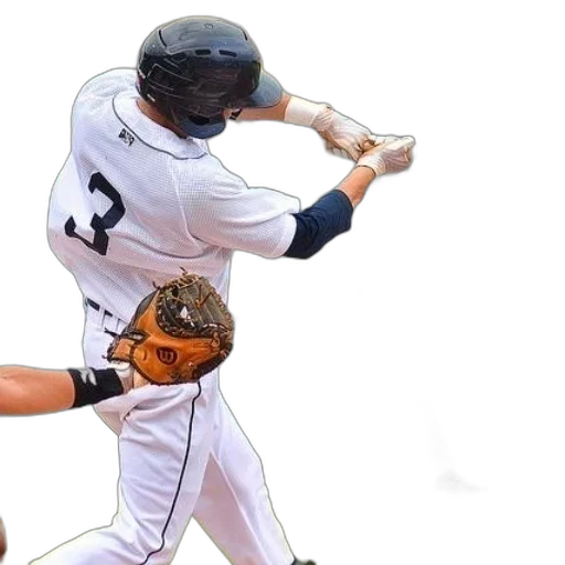 baseball, player, white, uniform transparent PNG cut-out