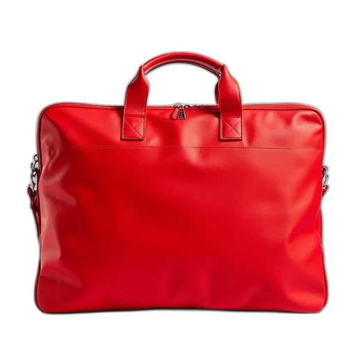 red, briefcase, zipper, closure transparent PNG cut-out