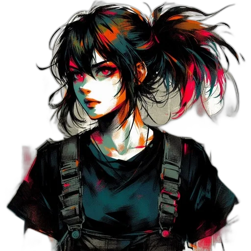 face, mask, cyberpunk, anime transparent PNG cut-out