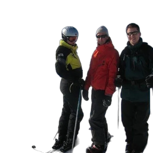 staff, four, skiers, pose transparent PNG cut-out