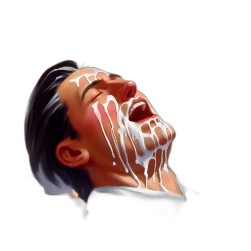 face, mask, food, photorealistic transparent PNG cut-out