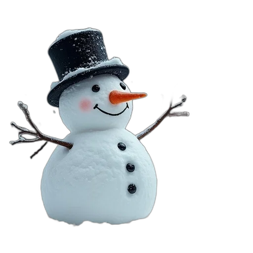hat, 3d render, snow, second transparent PNG cut-out