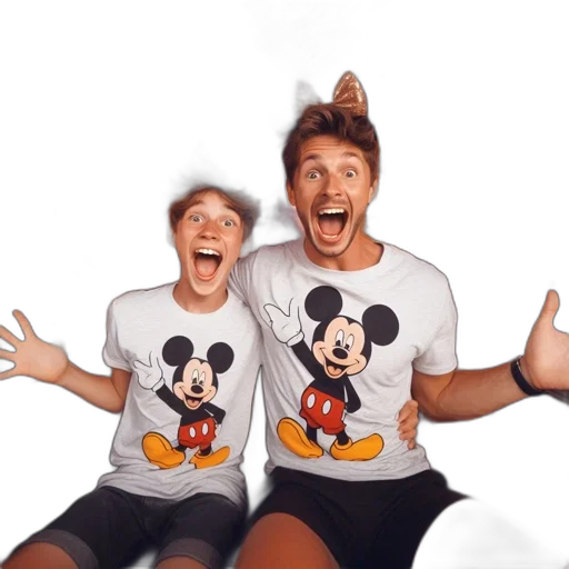 two, people, mickey, mouse transparent PNG cut-out