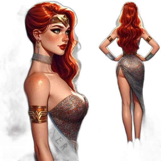 dress, fantasy art, concept art, comic book art transparent PNG cut-out